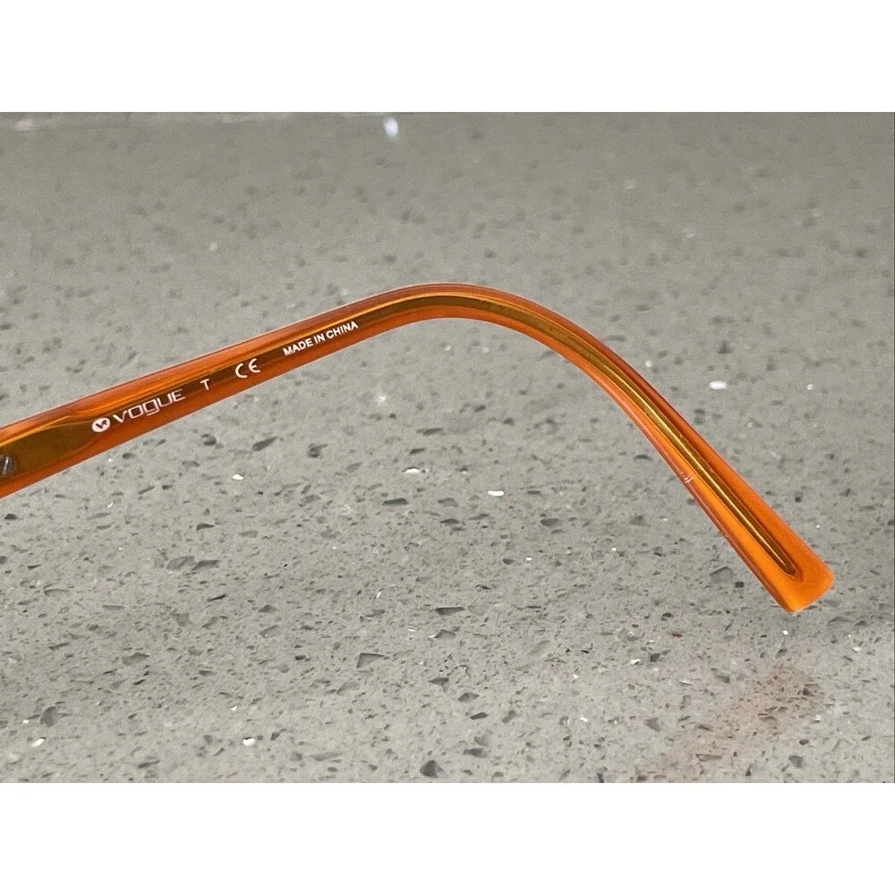 Vogue Half rim Eyeglasses FRAMES ONLY VO3619 740 52-18-135 Shiny Brown Orange